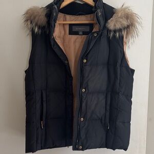 Liz Claiborne Black and Tan Puffer Vest